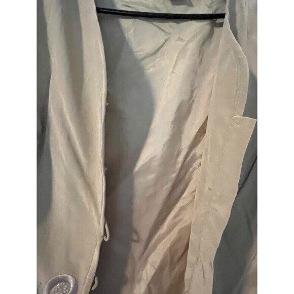 Patrick Evening Jacket 12 Beige 100% Silk Beaded Embroidered Short Formal Bolero - Picture 8 of 10